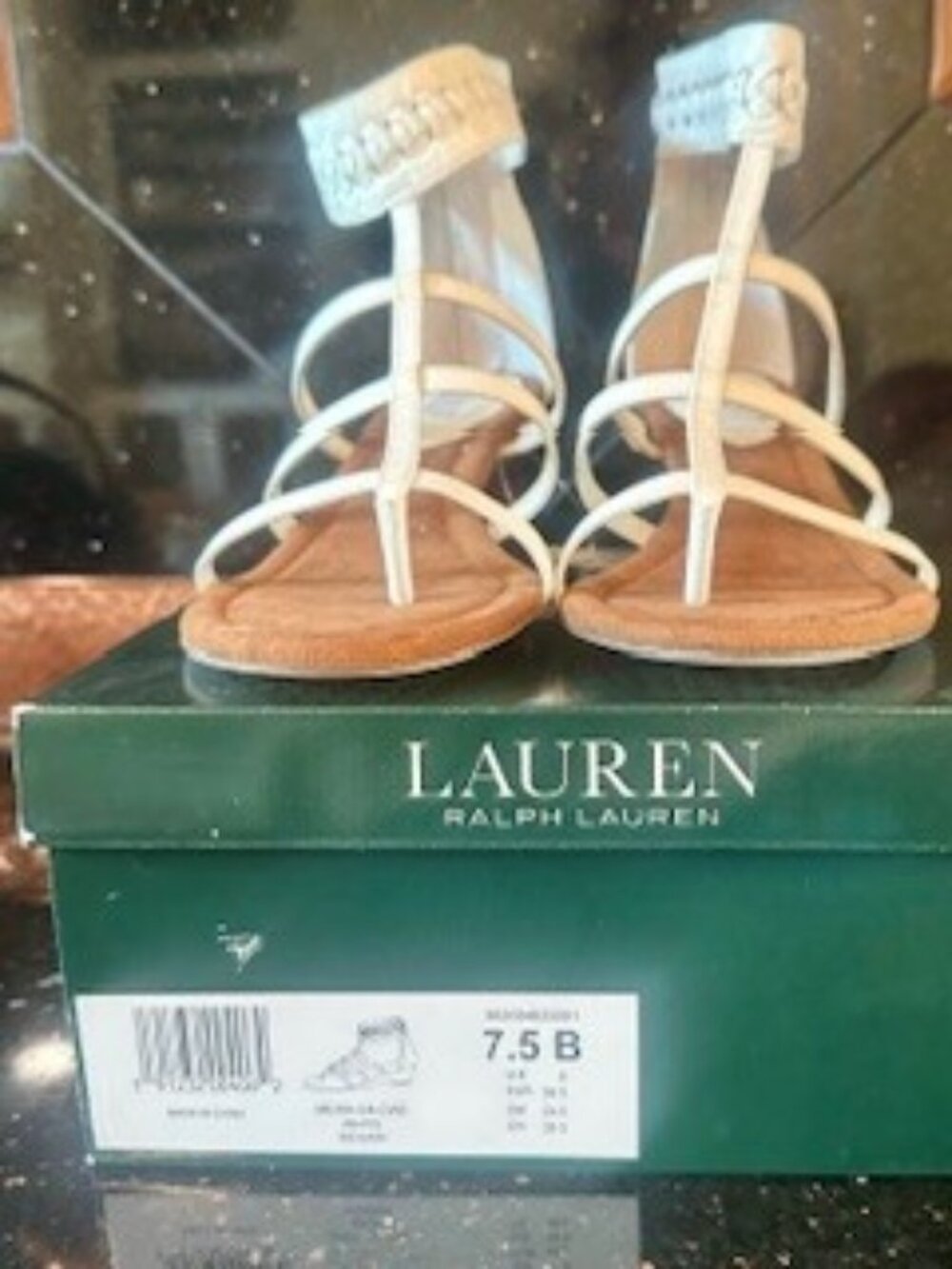 NWT Lauren Ralph Lauren White Strappy Sandals Size 7.5B